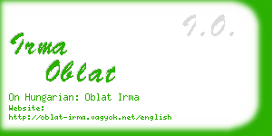 irma oblat business card